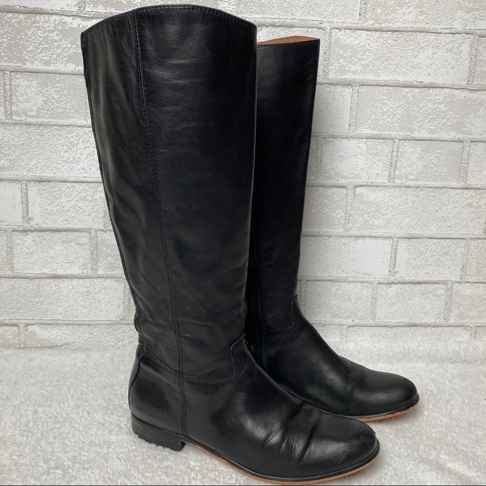 Corso Como Black Leather Knee High Boots Size 8.5